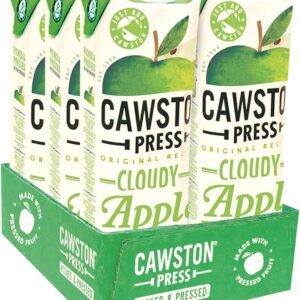 Cawston Press Cloudy Apple Pressed Juice - 1 Litre Pack of Juice Cartons All Natural – Vegan – No Added Sugar, (Pack of 6)