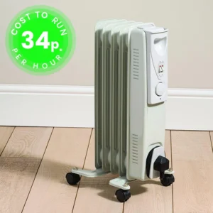 Daewoo 1000W Oil Filled Electric Radiator - White