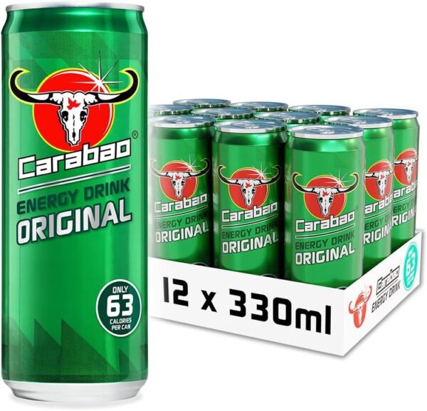 Carabao Energy Drink Original, 12 x 330ml Cans Case,