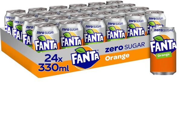 Fanta Zero Orange Soft Drink Can 330 Ml (24 cans)