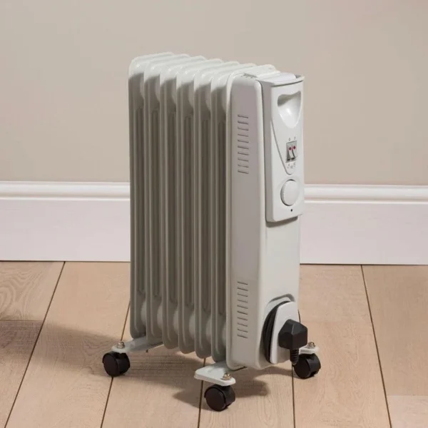 Daewoo 1500W Oil Filled Electric Radiator - White - Image 2