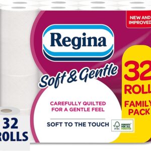 Regina Soft & Gentle Toilet Tissue - 32 Rolls, 200 Sheets per Roll.