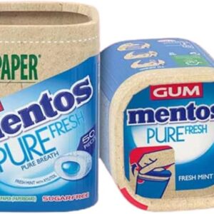 Mentos Gum Pure Fresh Paperboard Freshmint (6 x 50 Pieces)