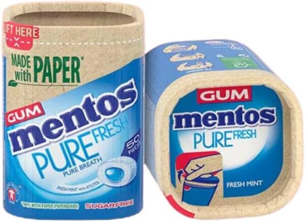Mentos Gum Pure Fresh Paperboard Freshmint (6 x 50 Pieces)