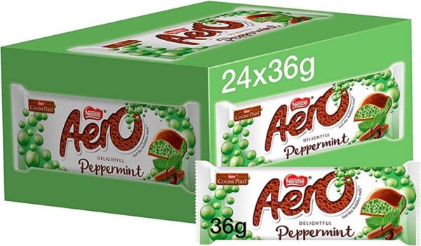 Nestle Aero Peppermint Chocolate Bars 36g (Pack of 24)