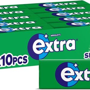 Extra Chewing Gum, Sugar Free, Spearmint Flavour, Chewing Gum Bulk, 30 Packs of 10 Pieces