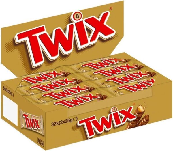 Twix Twin Chocolate Standard Bar - 50 g x Pack of 32