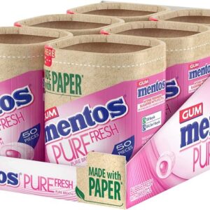 Mentos Gum Pure Fresh Paperboard Bubble Fresh (6 x 50 Pieces)