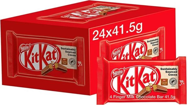 Kit Kat 4 Finger Milk Chocolate Bar 41.5G (Pack of 24)