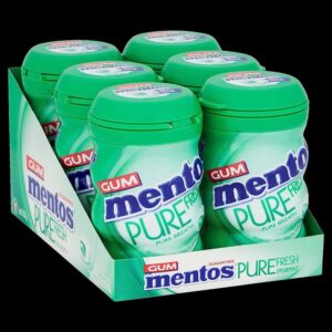 Mentos Gum Pure Fresh, Spearmint (Pack of 6 , 50-Piece)