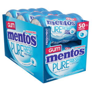 Mentos Gum Pure Fresh, fresh mint (Pack of 6, 50-Piece)