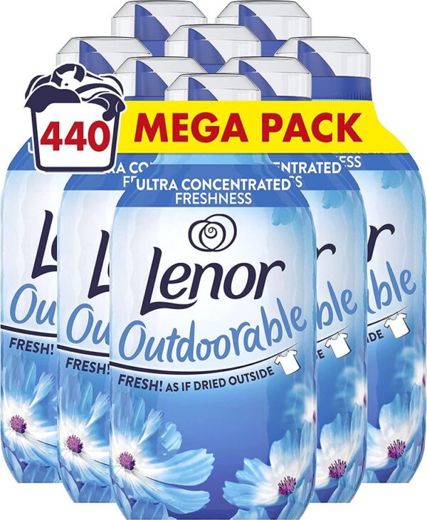 Lenor Outdoorable Fabric Conditioner, 440 Washes, 6.16 L (770 ml x 8),
