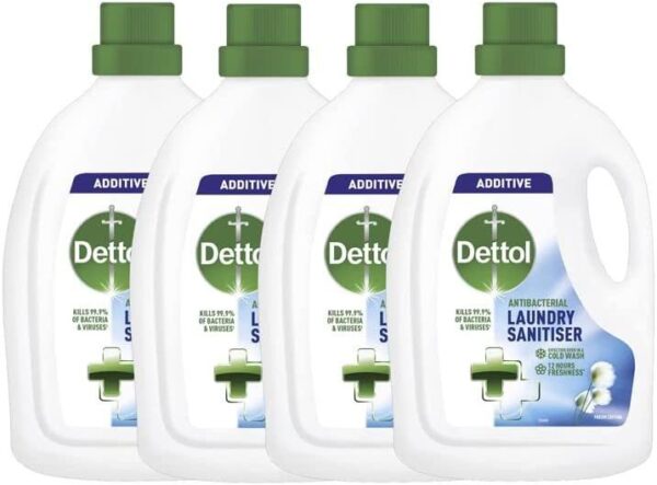 Dettol Antibacterial Laundry Cleanser Fresh Cotton 1.5 L, Pack of 4