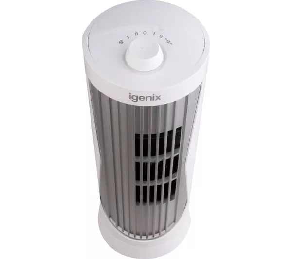 IGENIX DF0020WH Portable Tower Fan - White & Silver - Image 2
