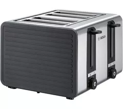 BOSCH Silicone TAT7S45GB 4-Slice Toaster - Graphite