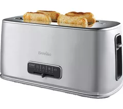 BREVILLE Edge Long Slot VTR023 4 Slice Toaster – Brushed Stainless Steel